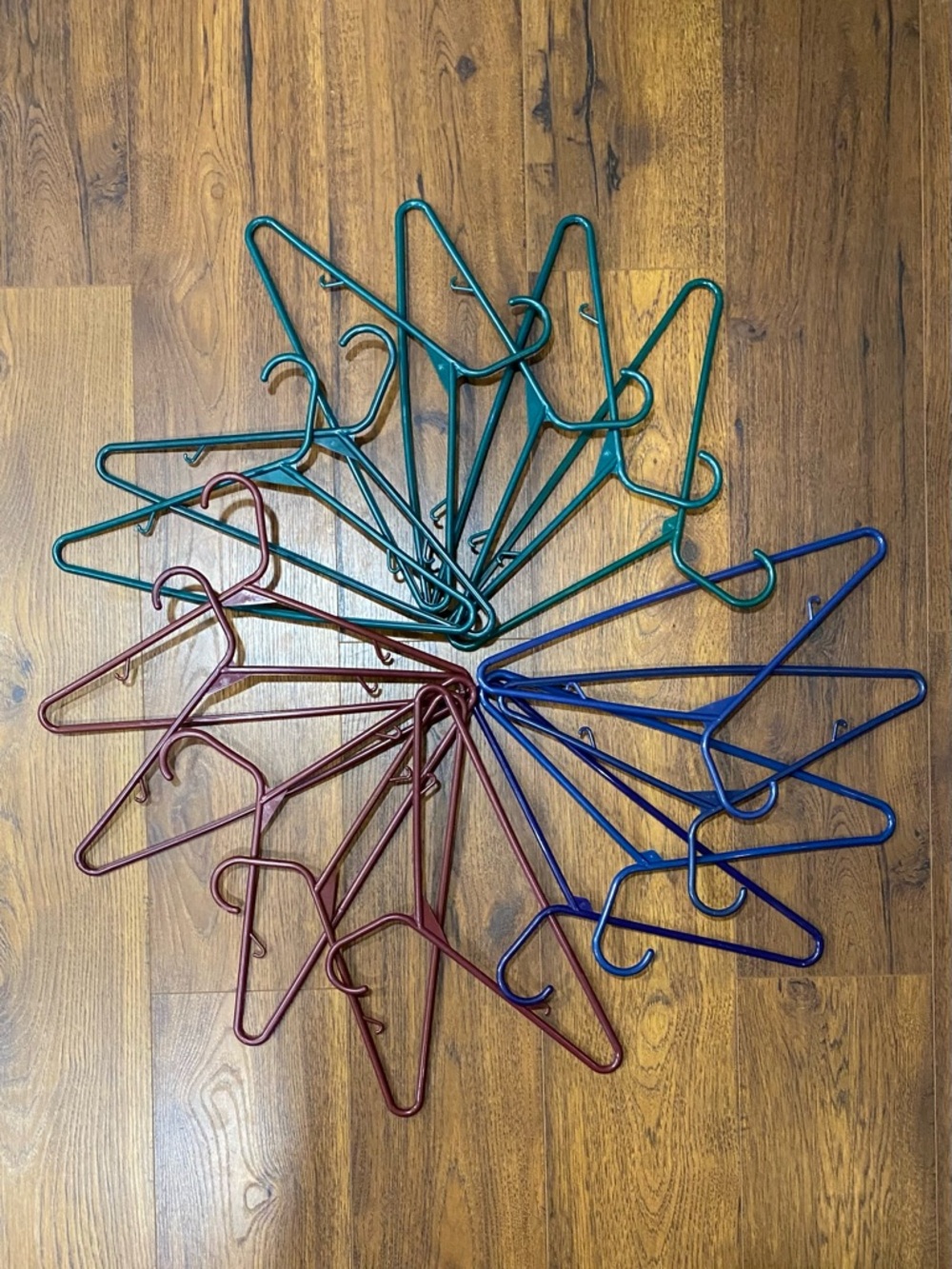 15 Vintage 1980/90s Jewel Tone Adult Plastic Tubular Hangers